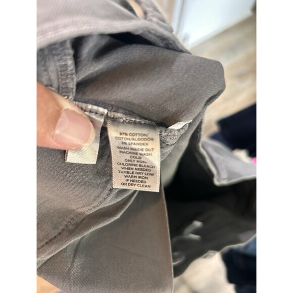 LOFT Women's Pants Size 8 / 29 Gray Lace Up Fly Y2K Tapered Mid Rise Stretch - Picture 5 of 7